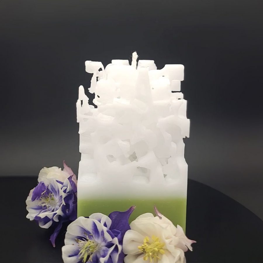 Bougie dentelle bicolore